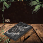 Black Elegant Marble Rose graphic Trifold Wallet<br><div class="desc">This beautiful, elegant black marble Wallet would be a great gift for her and there is a matching tote bag in the same Fancy Tote Bags and Wallet collection. This design is a very feminine style with white rose silhouettes flowing on a black marble-like background. You can update the name...</div>