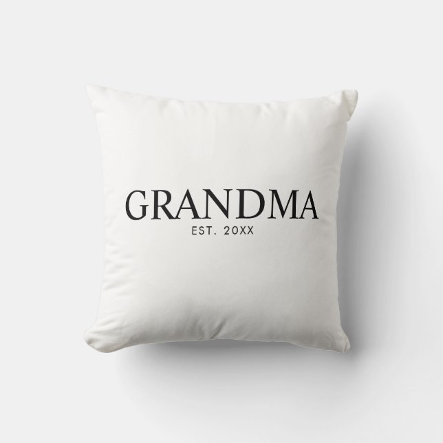 Black Elegant Modern Grandma Cushion (Front)