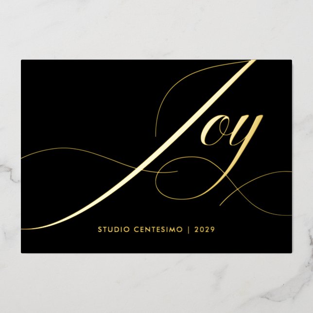 Black Elegant Modern Joy Corporate Logo Gold (Front)
