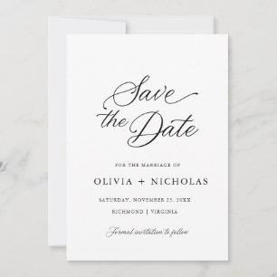 Black Elegant Modern Script Calligraphy Invitation