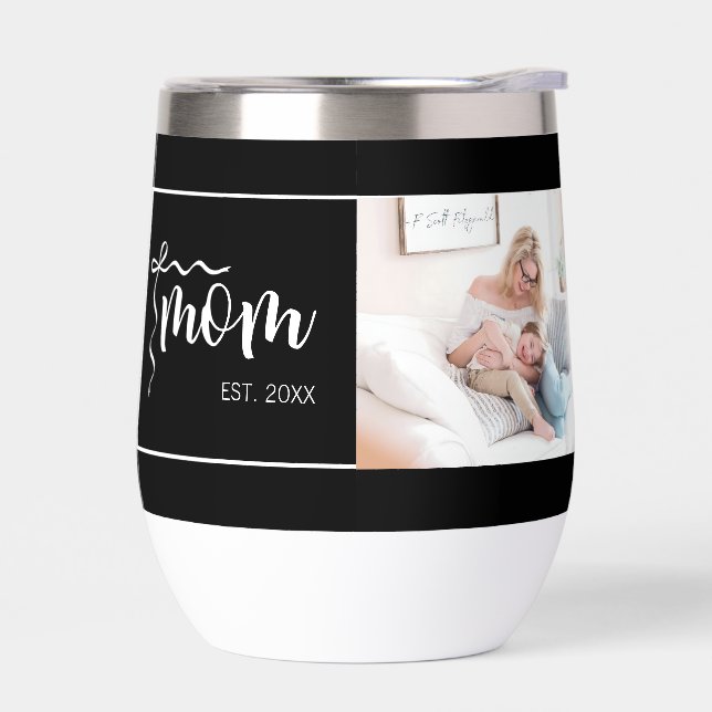 Black Elegant Mum Established Bow Add Photo (Left)