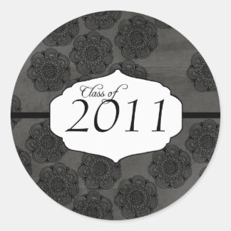 Black elegant pattern graduation class of sticker
