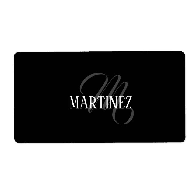 Black Elegant Personalised Last Name | Name (Front)