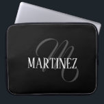Black Elegant Personalised Last Name | Name Laptop Sleeve<br><div class="desc">Black Elegant Personalised Name. You can choose to add your name,  the name of a loved one,  or a special message. Whether it's a heartfelt gift for someone dear to you or a personal treat,  the choice is yours.</div>
