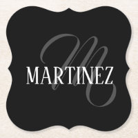 Black Elegant Personalised Last Name | Name