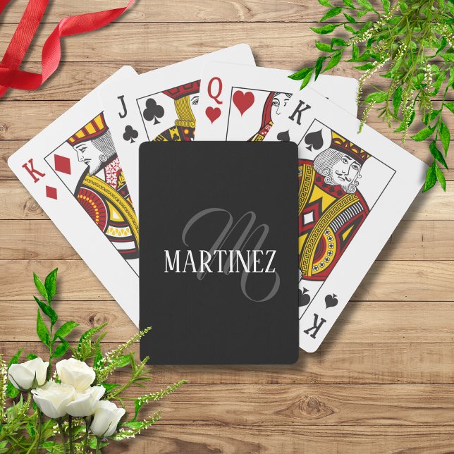 Black Elegant Personalised Last Name | Name Playing Cards (Creator Uploaded)