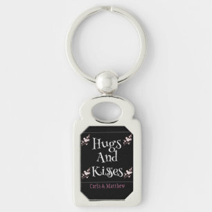 black elegant pink valentine, Sweet for couple Key Ring