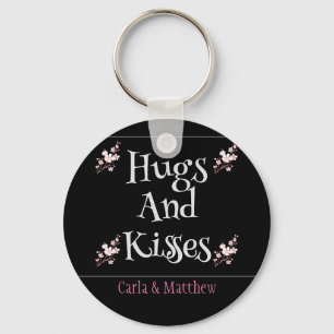 black elegant pink valentine, Sweet for couple Key Ring