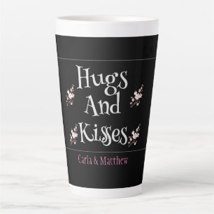 black elegant pink valentine, Sweet for couple Latte Mug