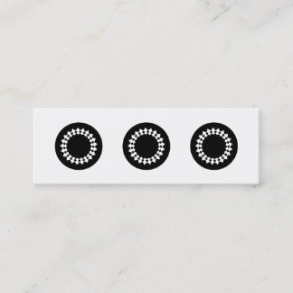 Black Elegant Round Design. Art Deco Style. Mini Business Card
