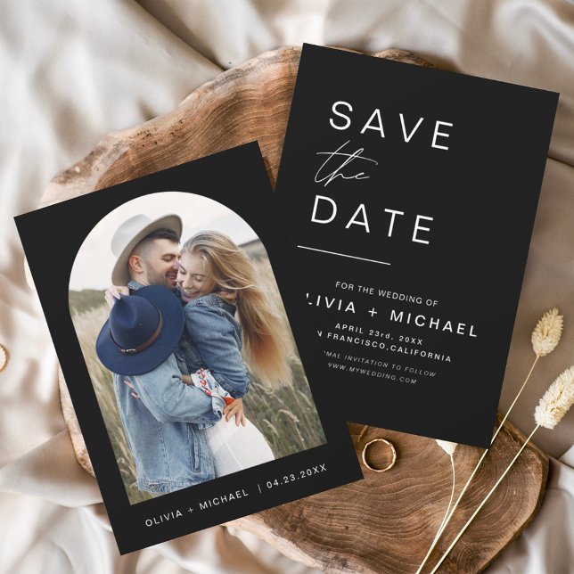 Black Elegant Save the Date Photo Minimalist (Creator Uploaded)