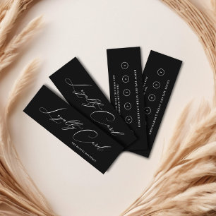 Black Elegant Scrip Minimalist Loyalty Card