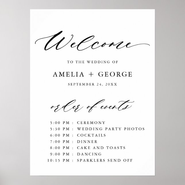 Black Elegant Script Typography Poster (Front)