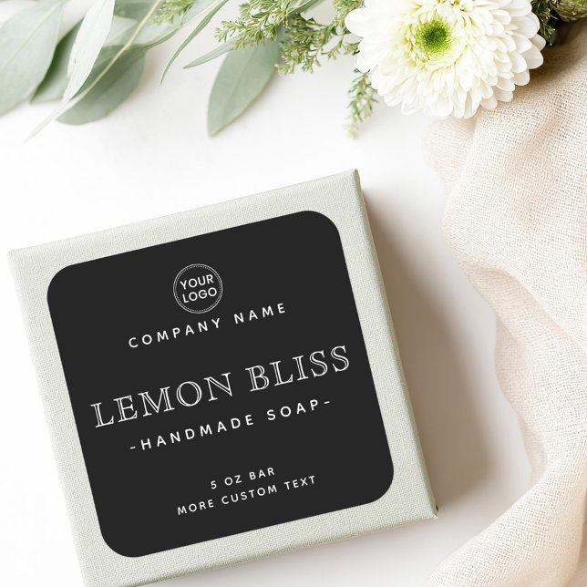 Black elegant square product labels (Black elegant square product labels)