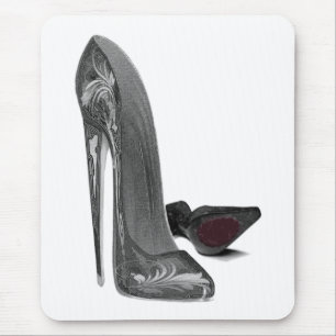 Black Elegant Stiletto Shoes High Heel Art Mouse Pad