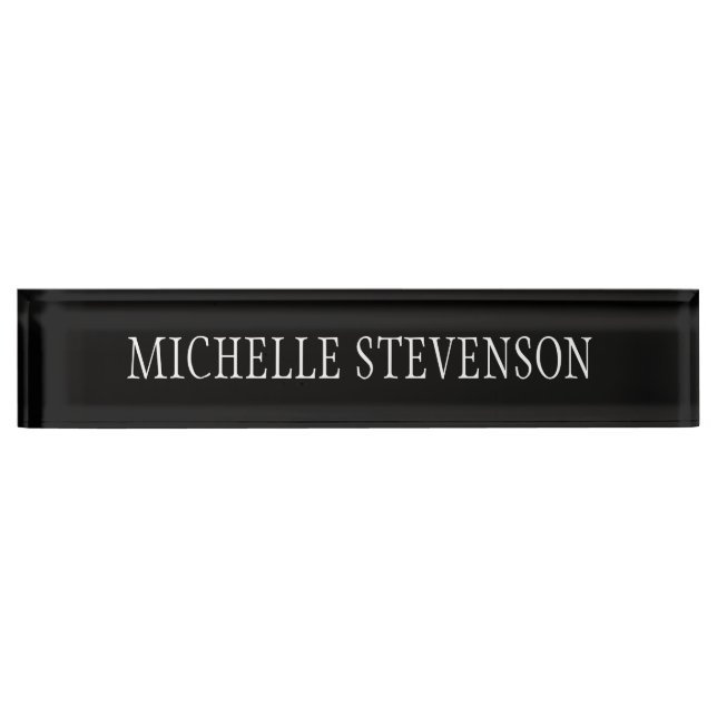 Black Elegant Stylish Modern Nameplate (Front)