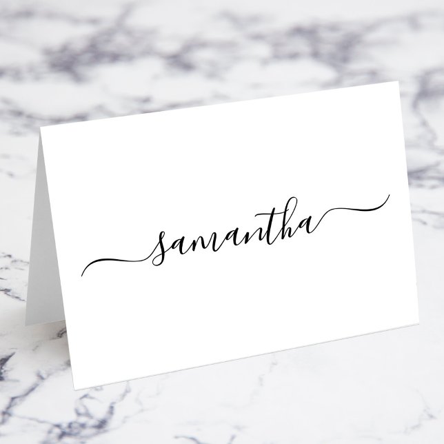 Black Elegant Swash Signature Name Place Cards (Black Elegant Swash Signature Name Place Cards)