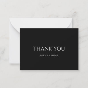 Black, Elegant, Thank You For Your Order Note Card