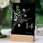 Black Elegant Watercolor Wildflowers Wedding Table Number<br><div class="desc">This wedding table number features beautiful hand-painted watercolor wildflowers arranged as a bouquet,  perfect for spring,  summer,  or fall weddings. For more advanced customisation of this design,  please click the BLUE DESIGN TOOL BUTTON above!  Matching items are also available.</div>