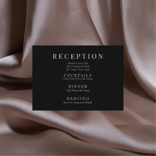 Black Elegant Wedding Reception Enclosure Card