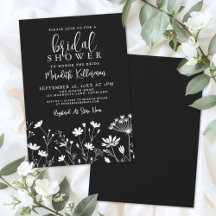 Black Elegant Wildflower Bridal Shower