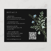 Black Elegant Wildflower Wedding Details