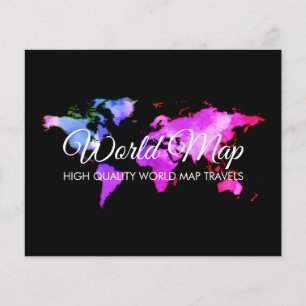 Black Elegant World Map Trip Globe Travel Agent Flyer