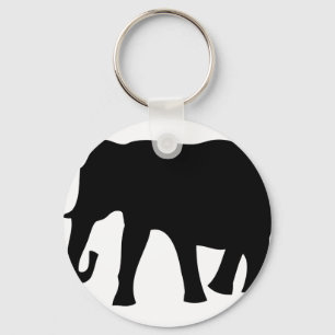 black elephant icon key ring