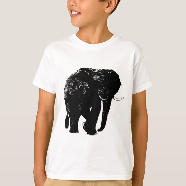 Black Elephant Silhouette T-Shirt (Front)