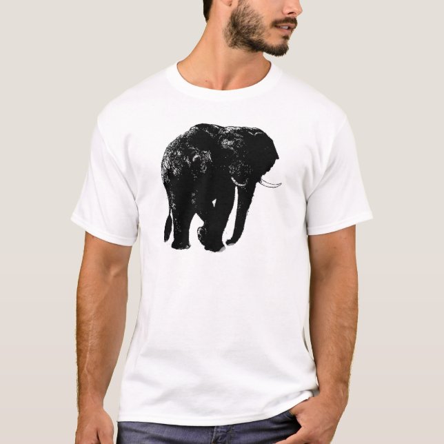 Black Elephant Silhouette T-Shirt (Front)