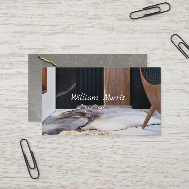 Black Elevator Lobby Door House Interior Broker Business Card (Front/Back In Situ)