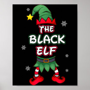 Black Elf Christmas Pajamas Pjs Matching Family Gr Poster
