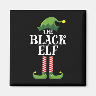 Black Elf Matching Family Group Christmas Party Magnet