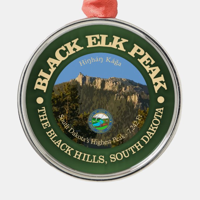 Black Elk Peak Metal Tree Decoration (Front)