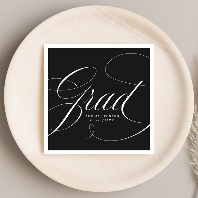 Black | Eloquence Graduation Napkin (Creator Uploaded)