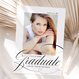 Black Eloquence Photo Graduation Announcement