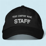 Black Embroidered Staff Cap Baseball Hat Custom<br><div class="desc">Easily personalise this black Alternative Apparel embroidered hat with your own custom text. You can also customise it with your logo or other image. This chino twill cap style is 100% cotton. The "Flexfit Wool Cap" style have options to add your embroidery on the sides and back. Adjustable unisex style...</div>