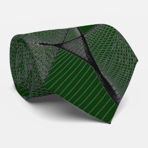 Black Emerald Green & Silver "Spider Web" Tie