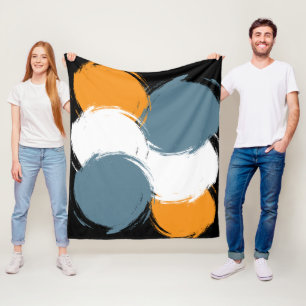 Black Emerald Orange Fusion Fleece Blanket
