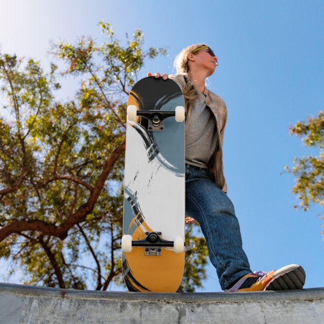 Black Emerald Orange Fusion   Skateboard Deck (Outdoor 1)