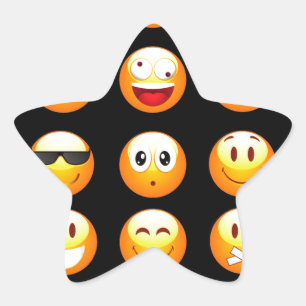 black emojis star sticker