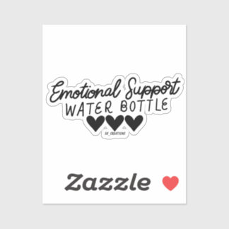 Black Emotional Support Water Bottle