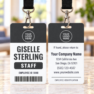 Black Employee Business Logo Name Badge ID Badge