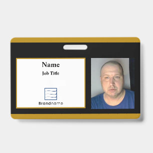 Black Employee ID Badge