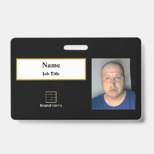 Black Employee ID Badge
