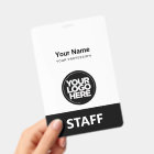 Black Employee Name Business Logo Staff Tag