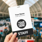 Black Employee Name Business Logo Staff Tag