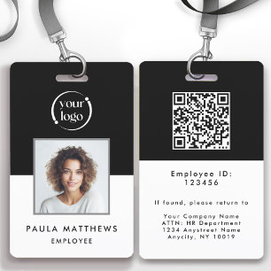 Black Employee Photo Company Logo ID Badge