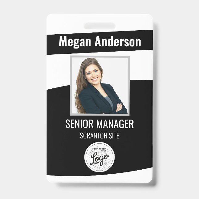 Black Employee Photo ID Badge (Front)