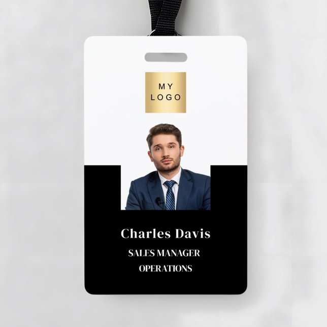 Black employee photo ID company security Badge (Creator Uploaded)